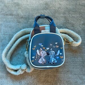 Loungefly Navy Blue Stitch & Angel Mini Crossbody Bag